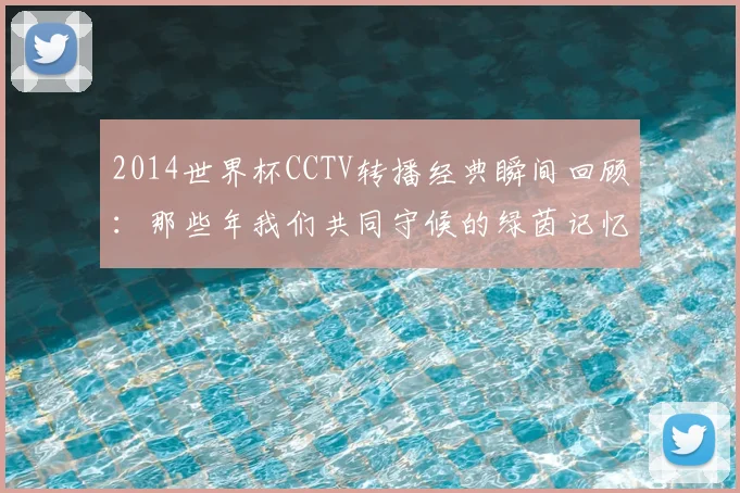 2014世界杯CCTV转播经典瞬间回顾：那些年我们共同守候的绿茵记忆